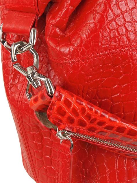 givenchy red backpack|Givenchy crocodile bag.